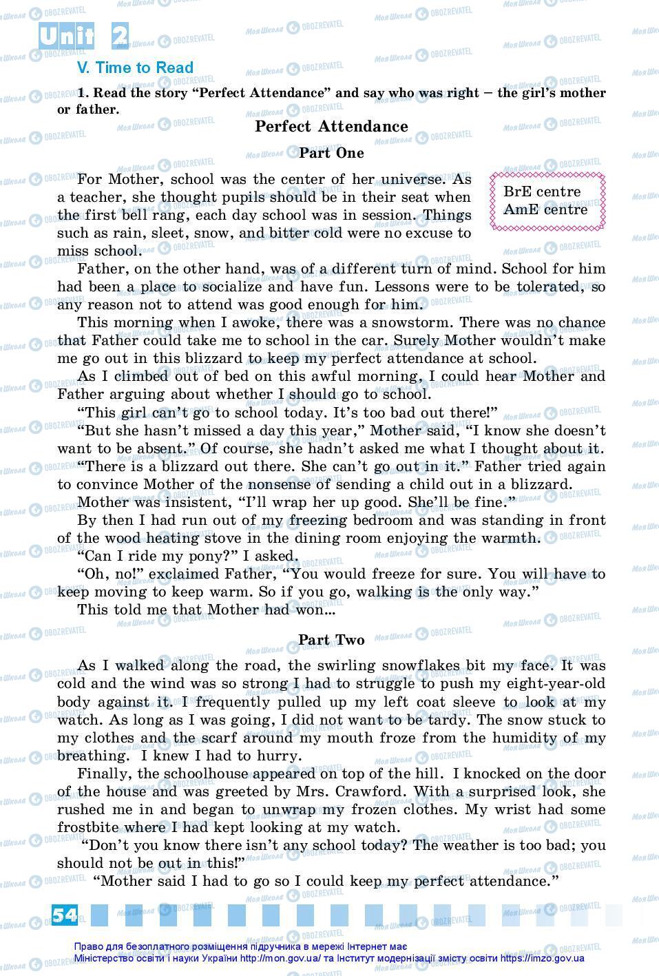 Підручники Англійська мова 7 клас сторінка 54