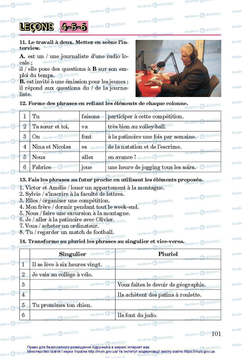 Підручники Французька мова 7 клас сторінка 101