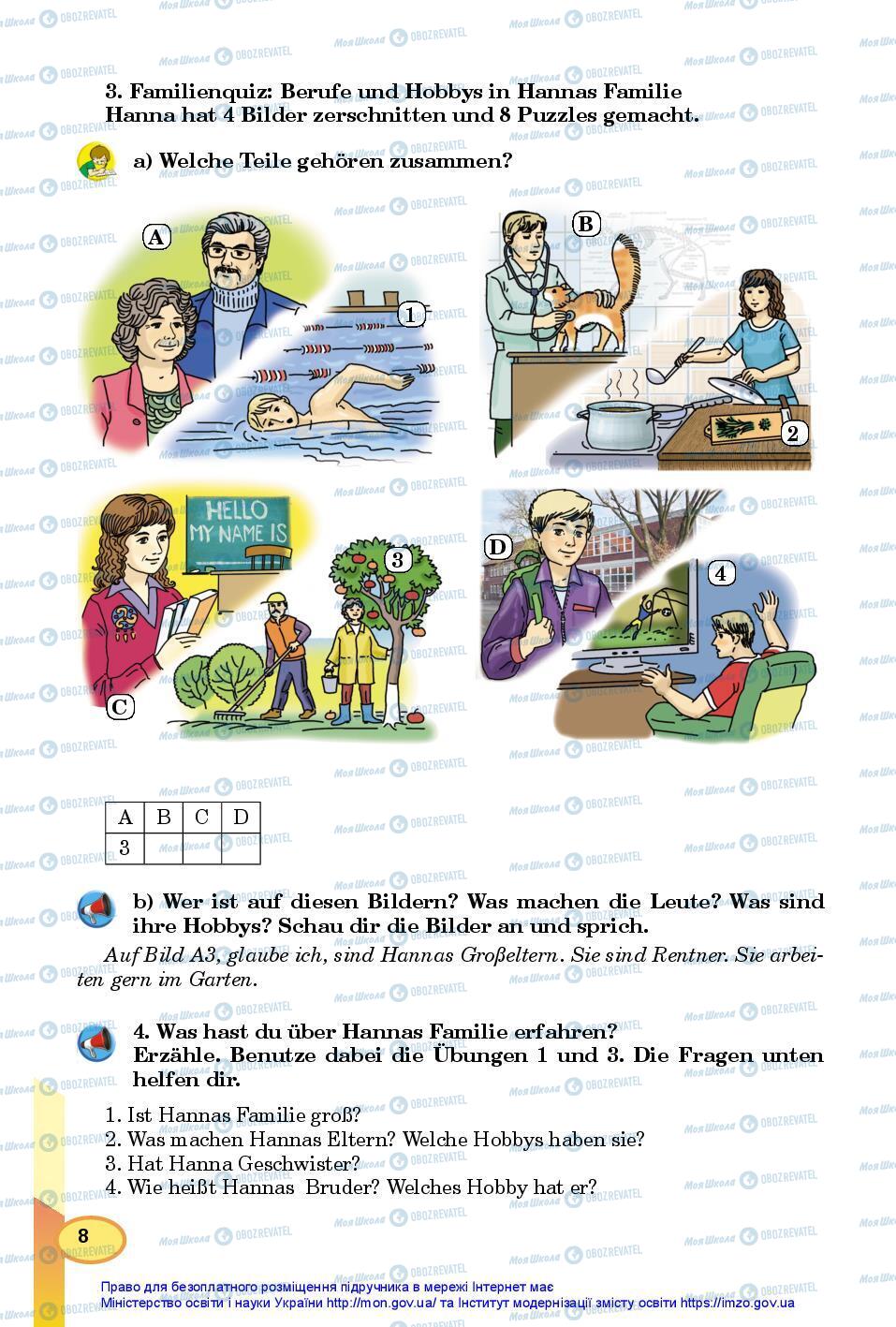 Підручники Німецька мова 7 клас сторінка 8