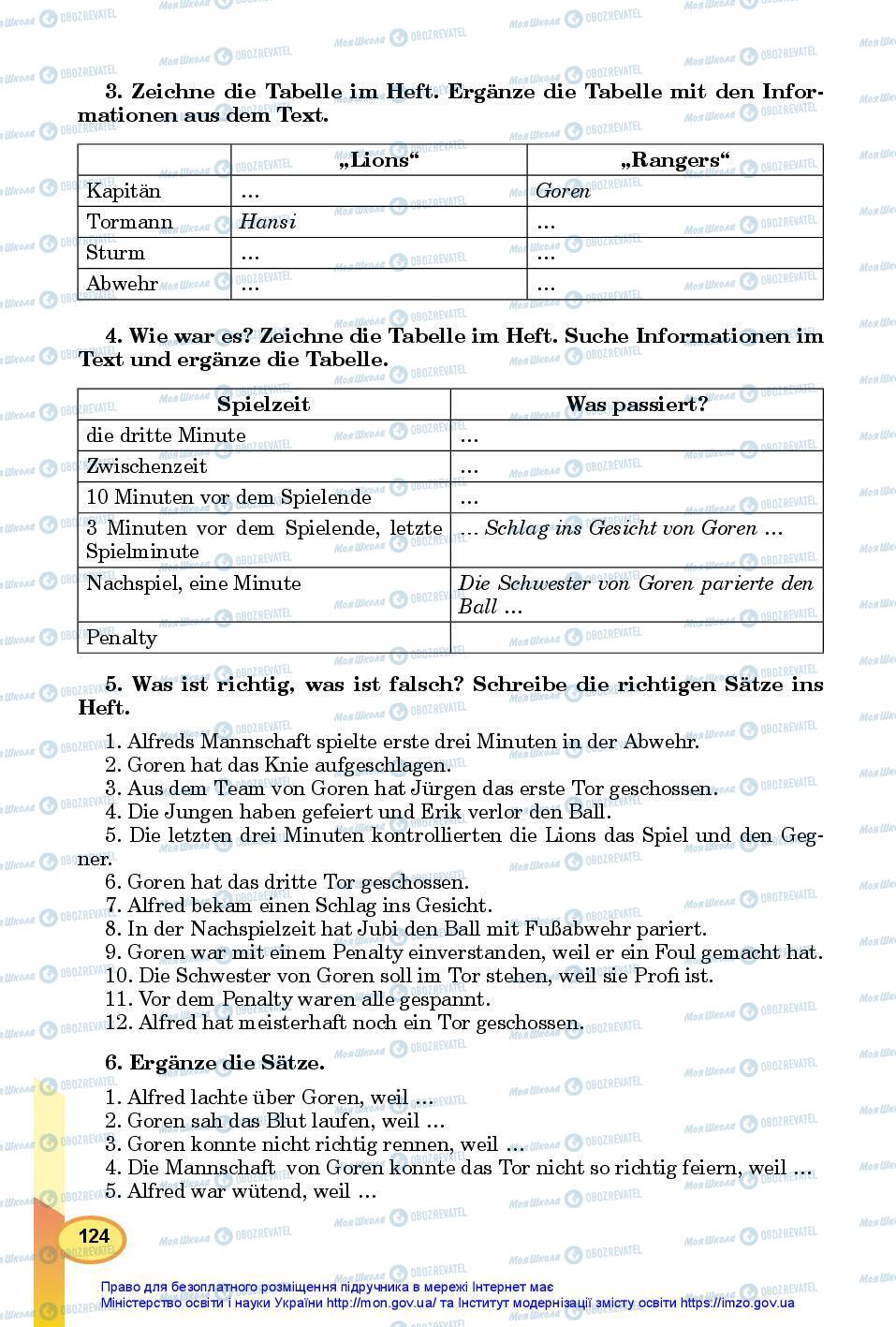 Підручники Німецька мова 7 клас сторінка 124