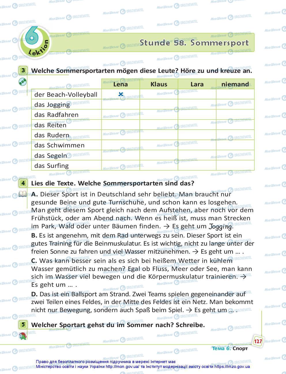 Підручники Німецька мова 7 клас сторінка 127