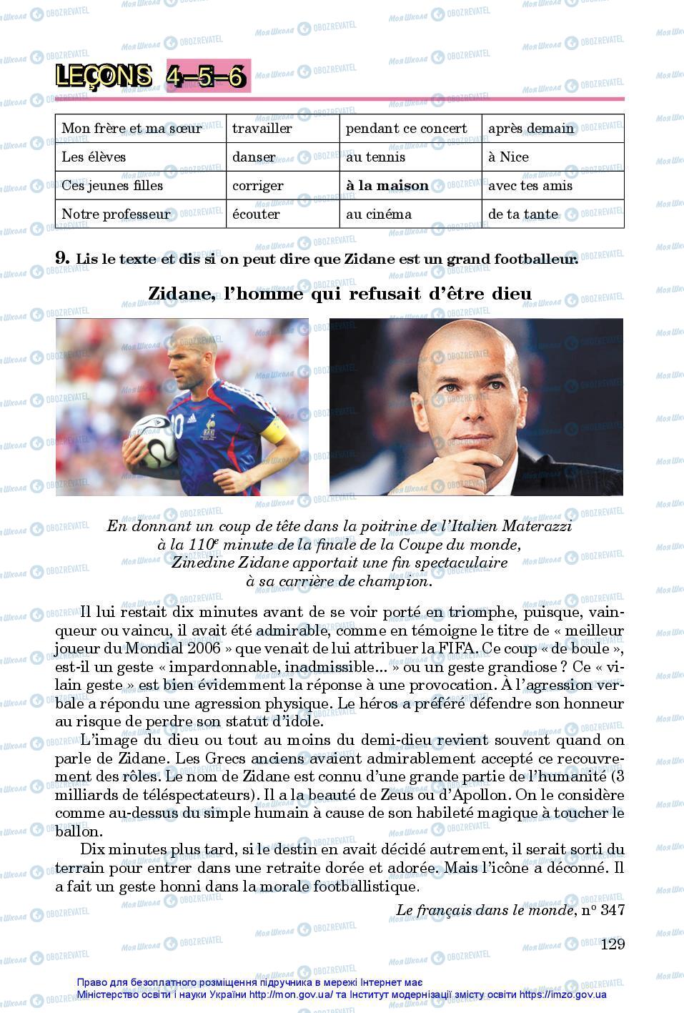 Підручники Французька мова 7 клас сторінка 129