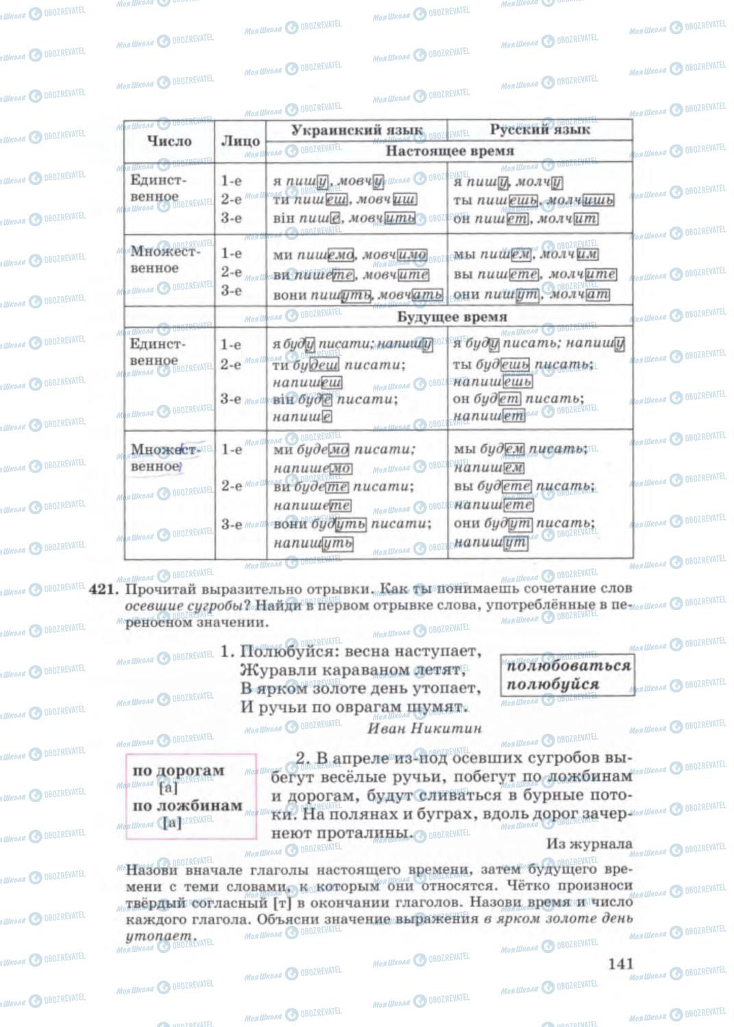 Учебники Русский язык 5 класс страница 141