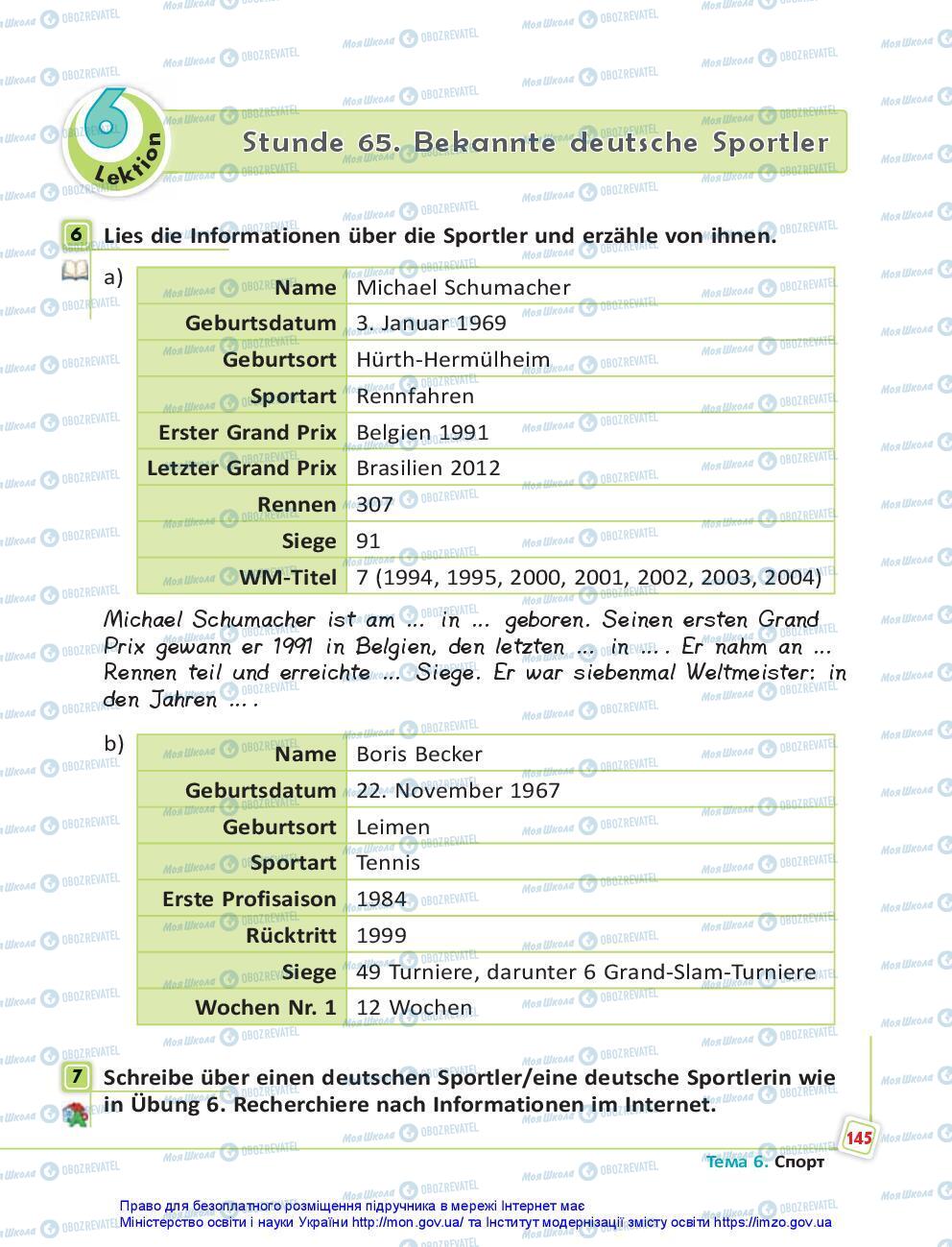 Підручники Німецька мова 7 клас сторінка 145
