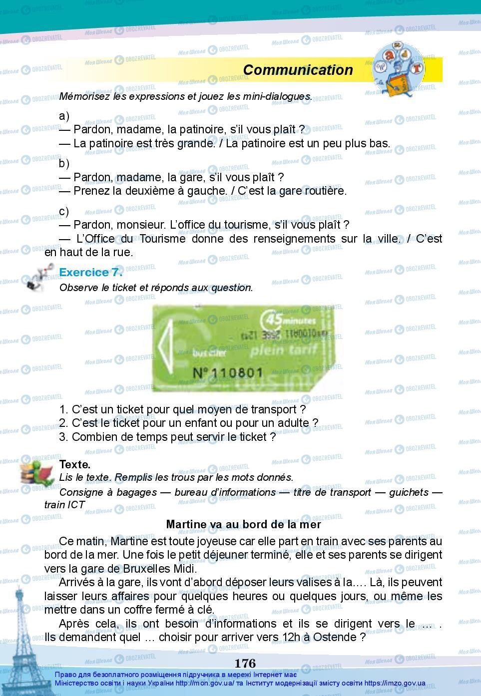Підручники Французька мова 7 клас сторінка 176