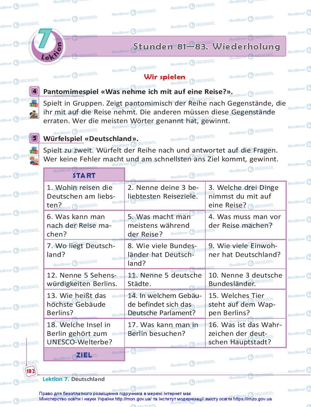 Учебники Немецкий язык 7 класс страница 182