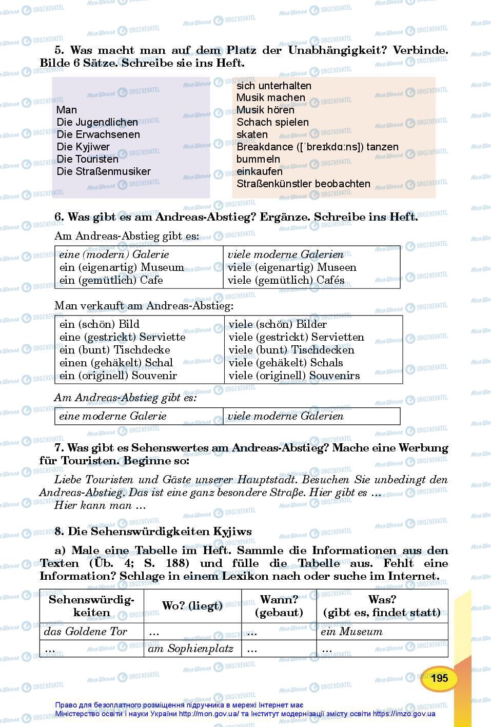 Учебники Немецкий язык 7 класс страница 195