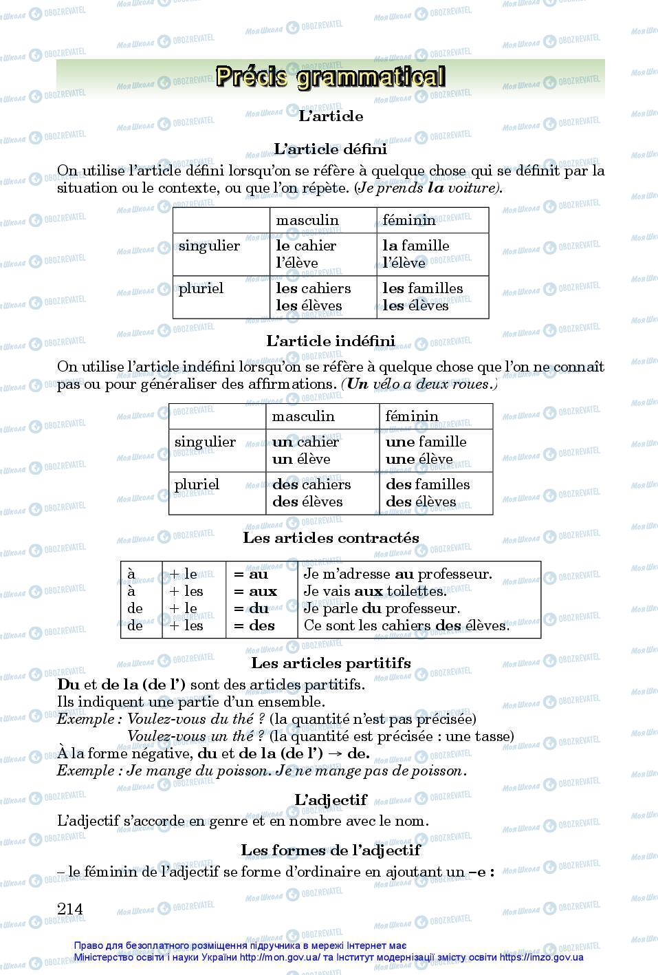Підручники Французька мова 7 клас сторінка 214