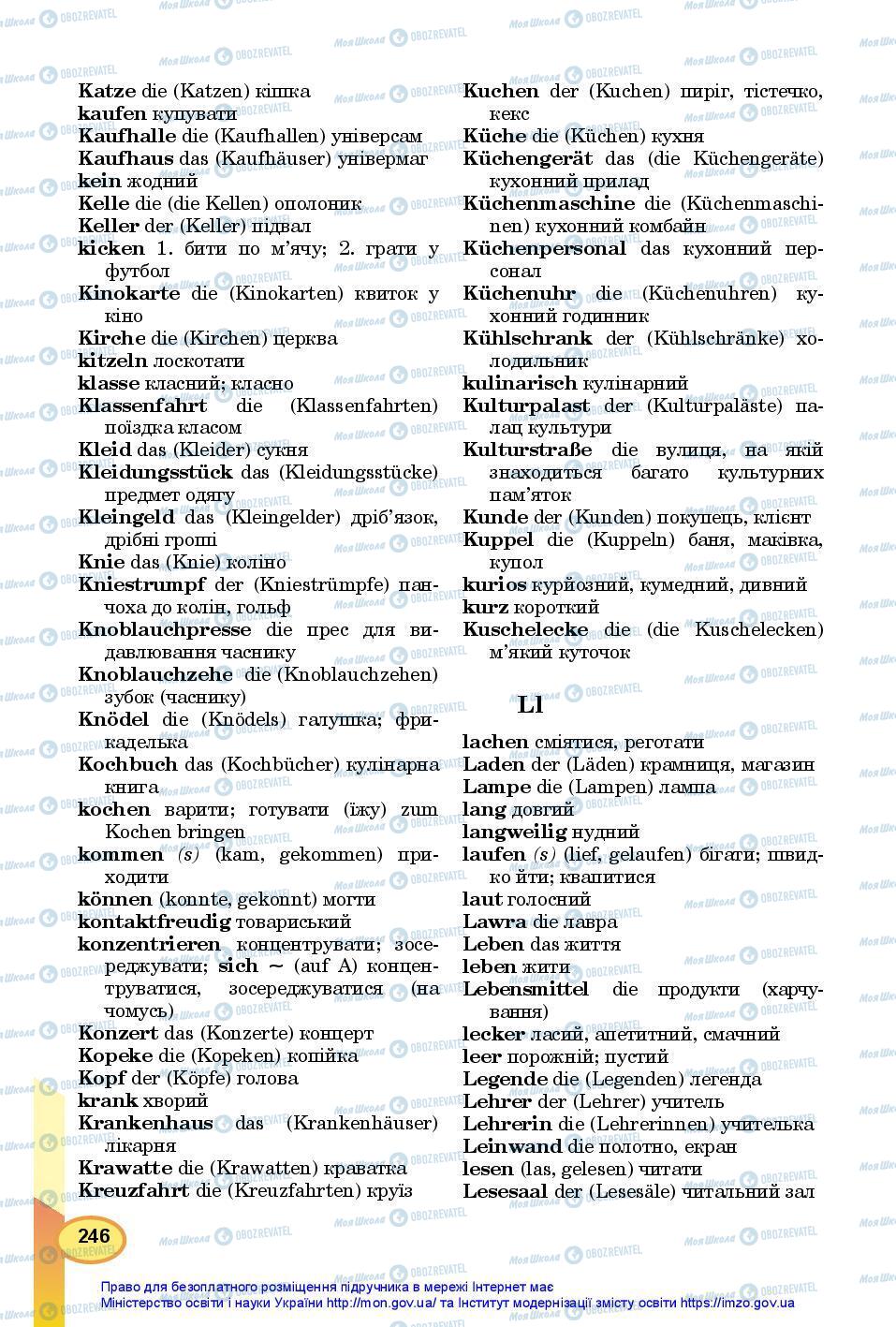 Підручники Німецька мова 7 клас сторінка 246