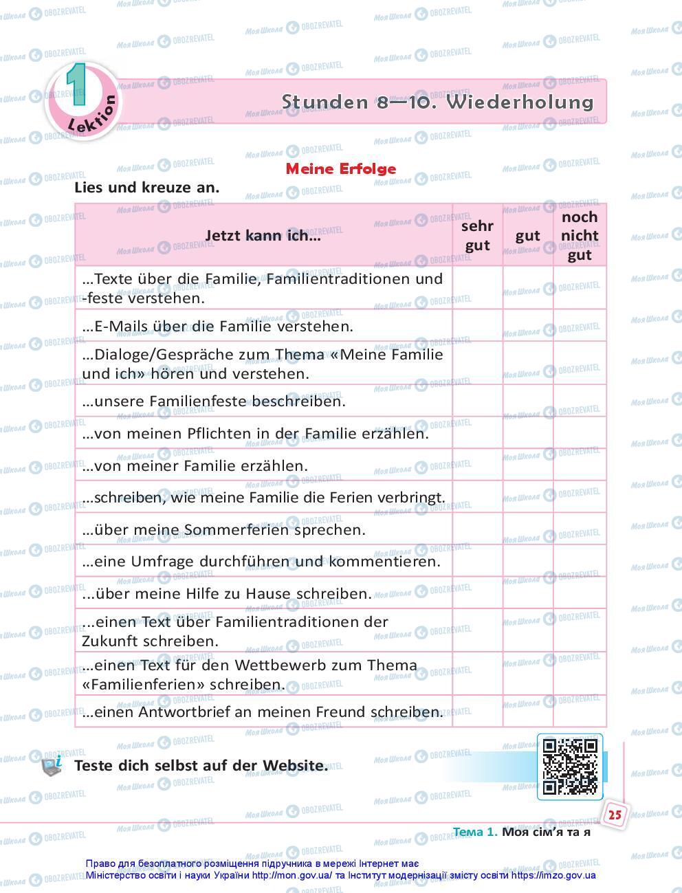 Підручники Німецька мова 7 клас сторінка 25