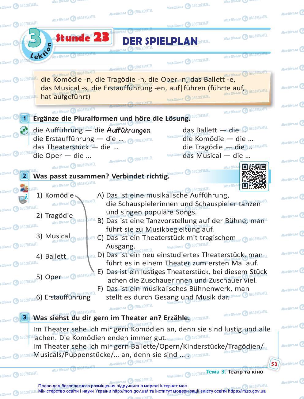Підручники Німецька мова 7 клас сторінка 53