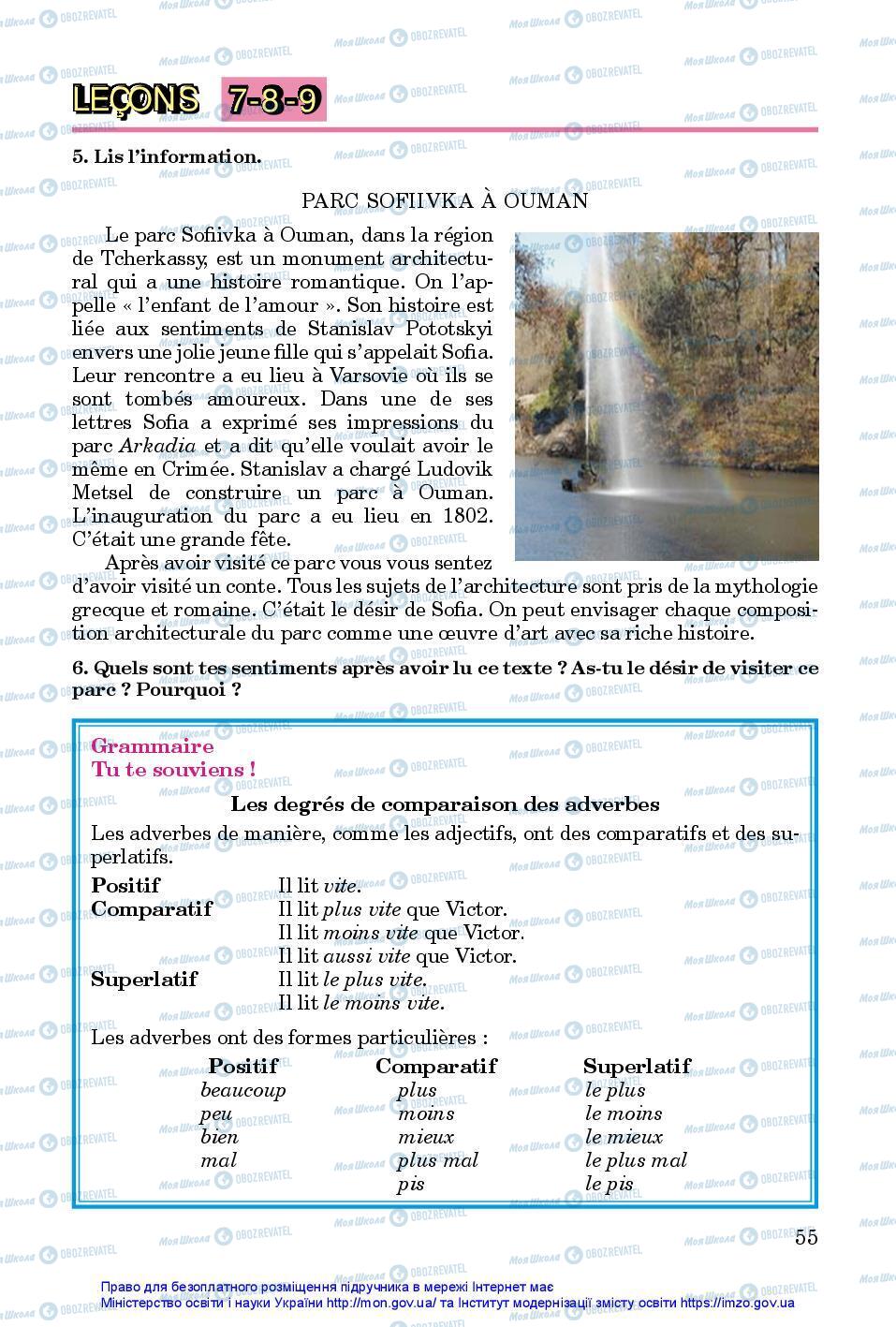 Підручники Французька мова 7 клас сторінка 55