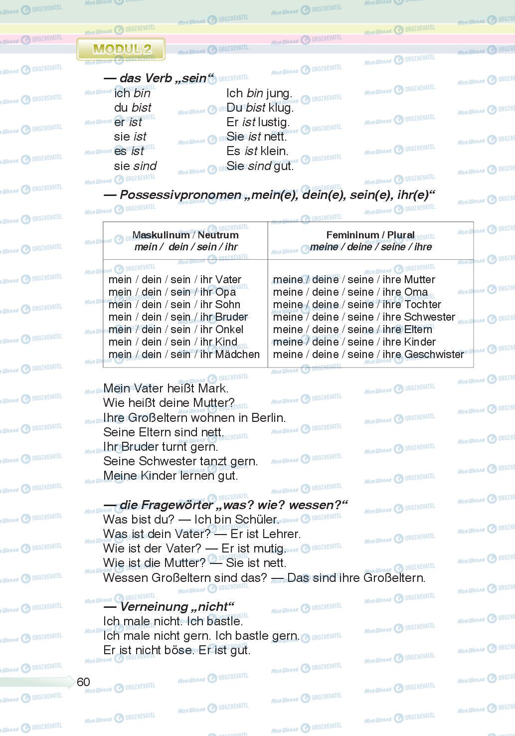 Підручники Німецька мова 5 клас сторінка 60