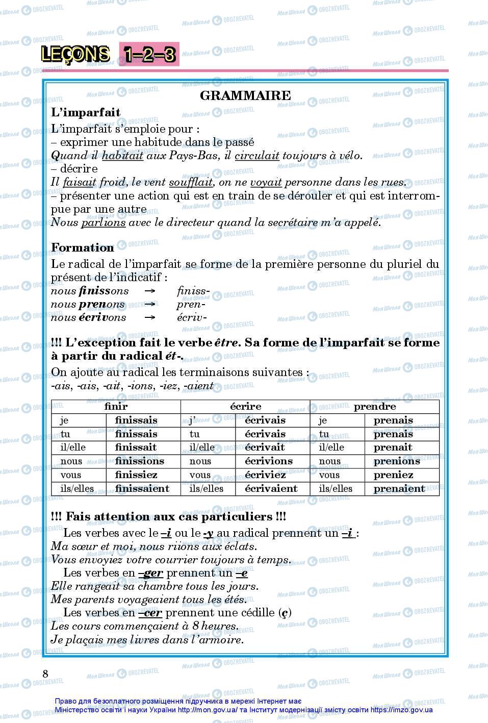 Підручники Французька мова 7 клас сторінка 8