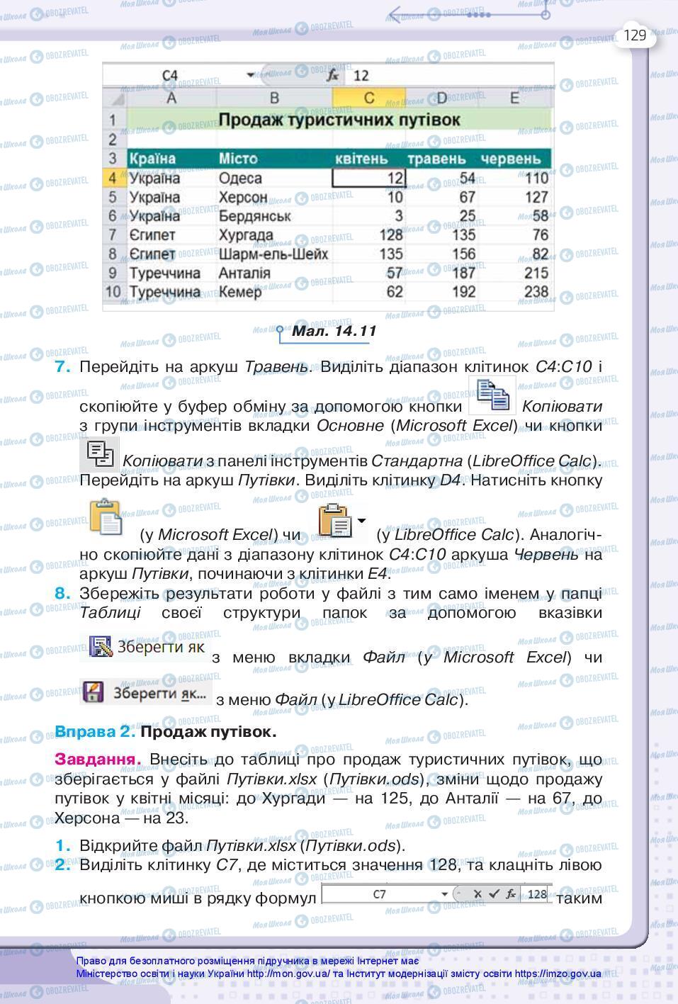 Підручники Інформатика 7 клас сторінка 129