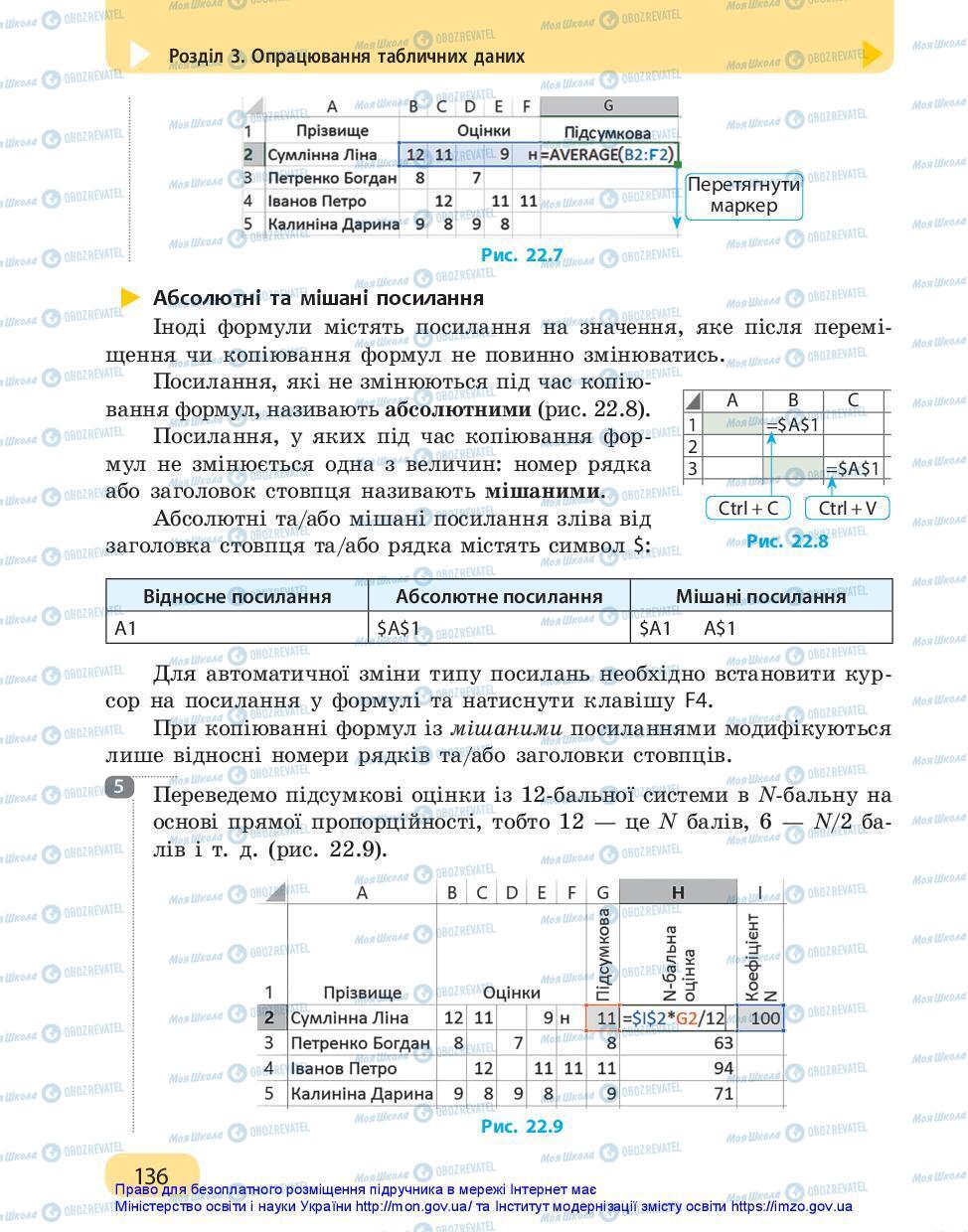 Підручники Інформатика 7 клас сторінка 136
