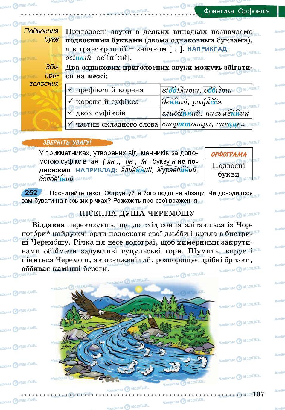 Підручники Українська мова 5 клас сторінка 107