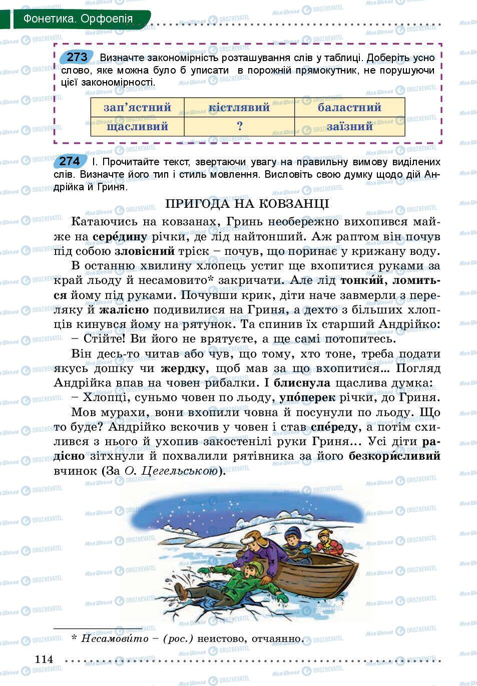 Підручники Українська мова 5 клас сторінка 114