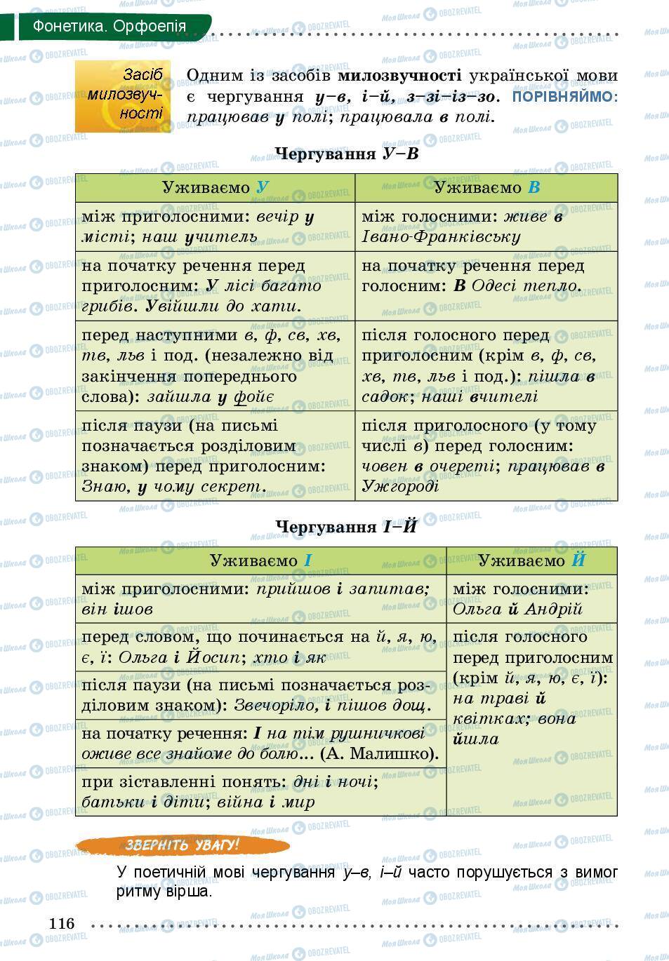 Підручники Українська мова 5 клас сторінка 116