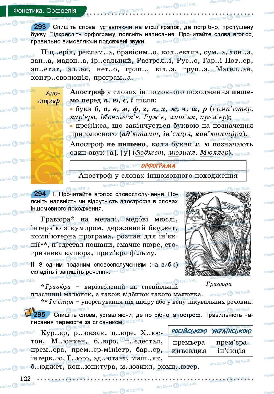 Підручники Українська мова 5 клас сторінка 122