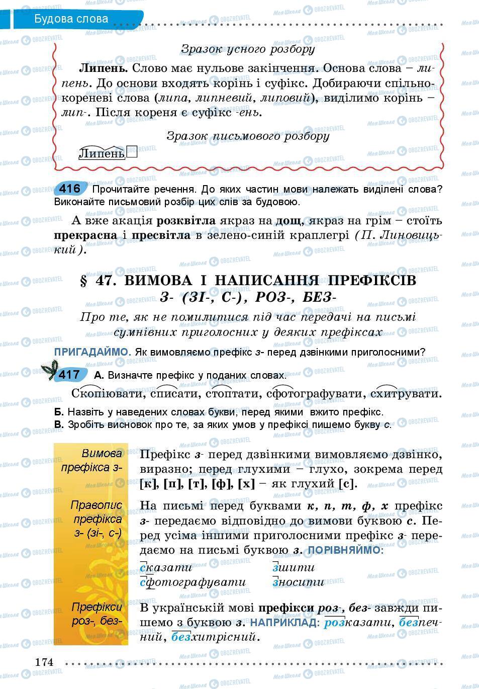 Підручники Українська мова 5 клас сторінка 174