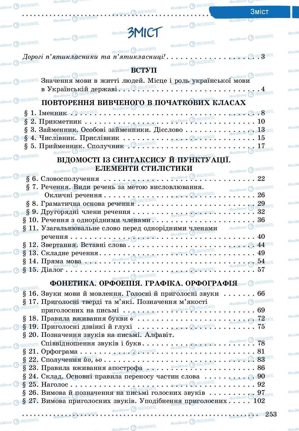 Підручники Українська мова 5 клас сторінка 253