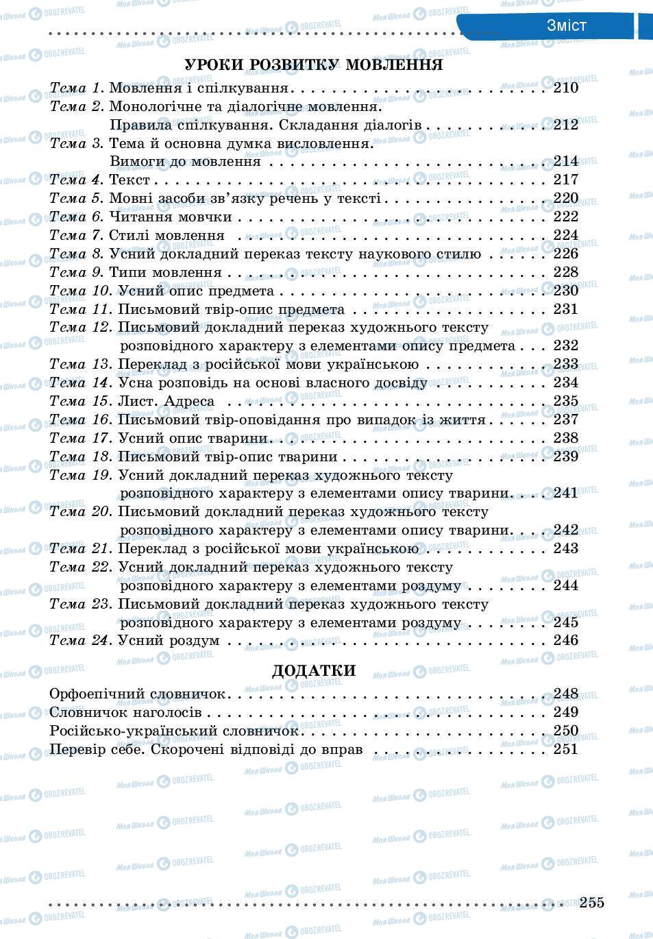 Учебники Укр мова 5 класс страница 255