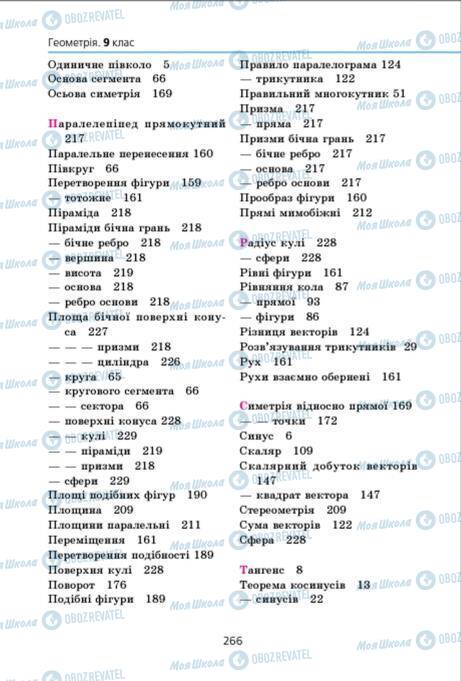 Підручники Геометрія 9 клас сторінка 266