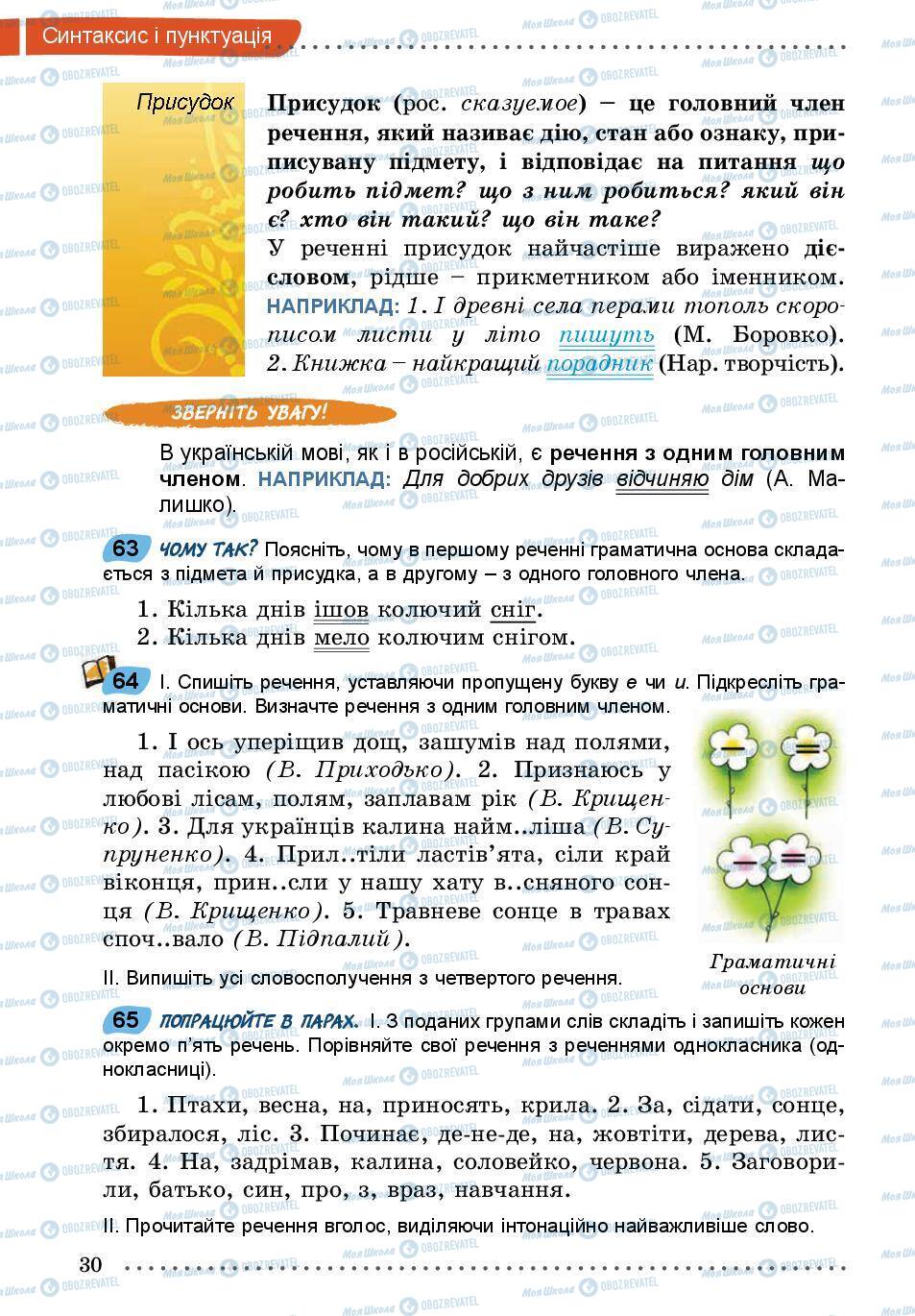 Підручники Українська мова 5 клас сторінка 30