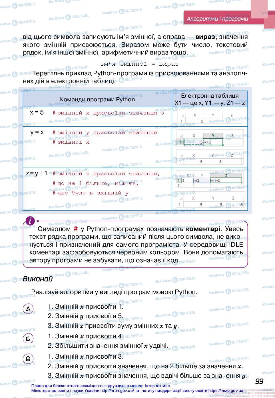 Підручники Інформатика 7 клас сторінка 99