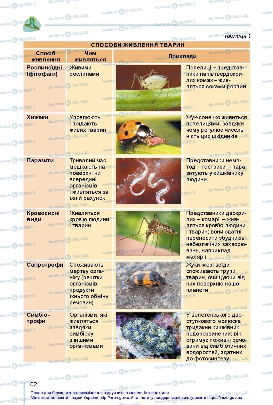 Учебники Биология 7 класс страница 102