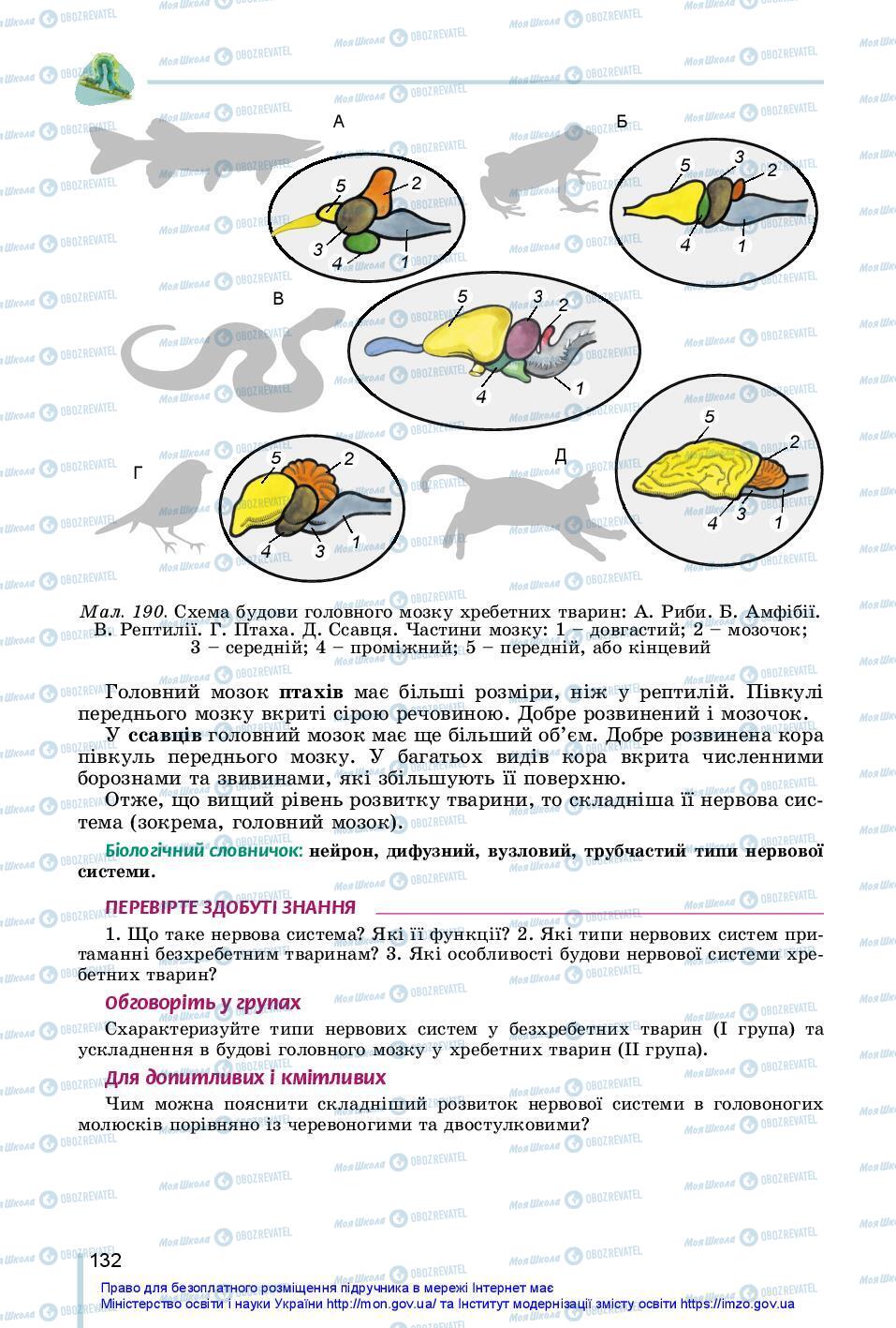 Підручники Біологія 7 клас сторінка 132