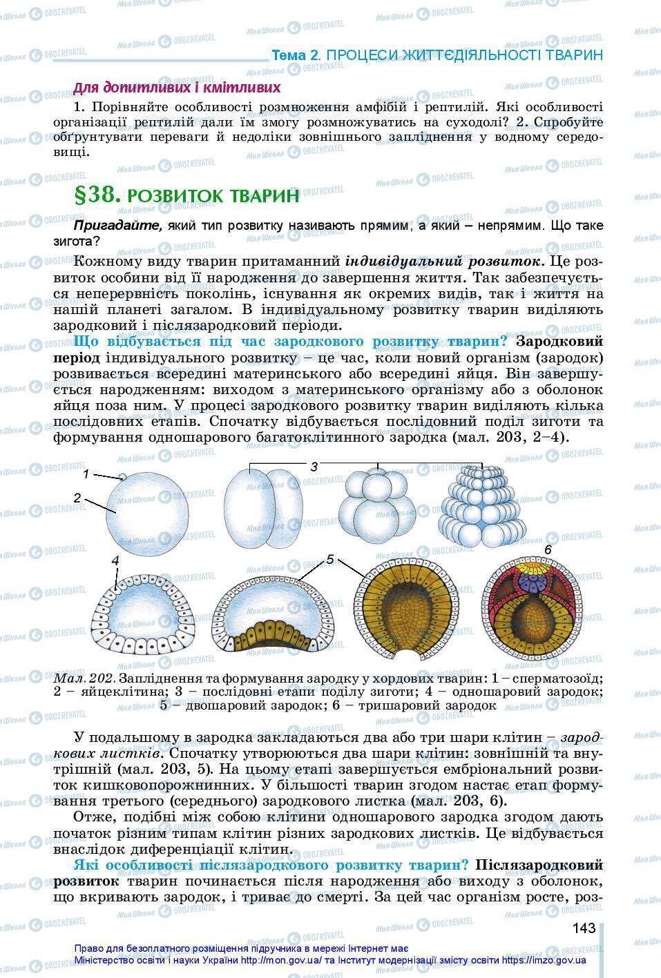 Підручники Біологія 7 клас сторінка 143