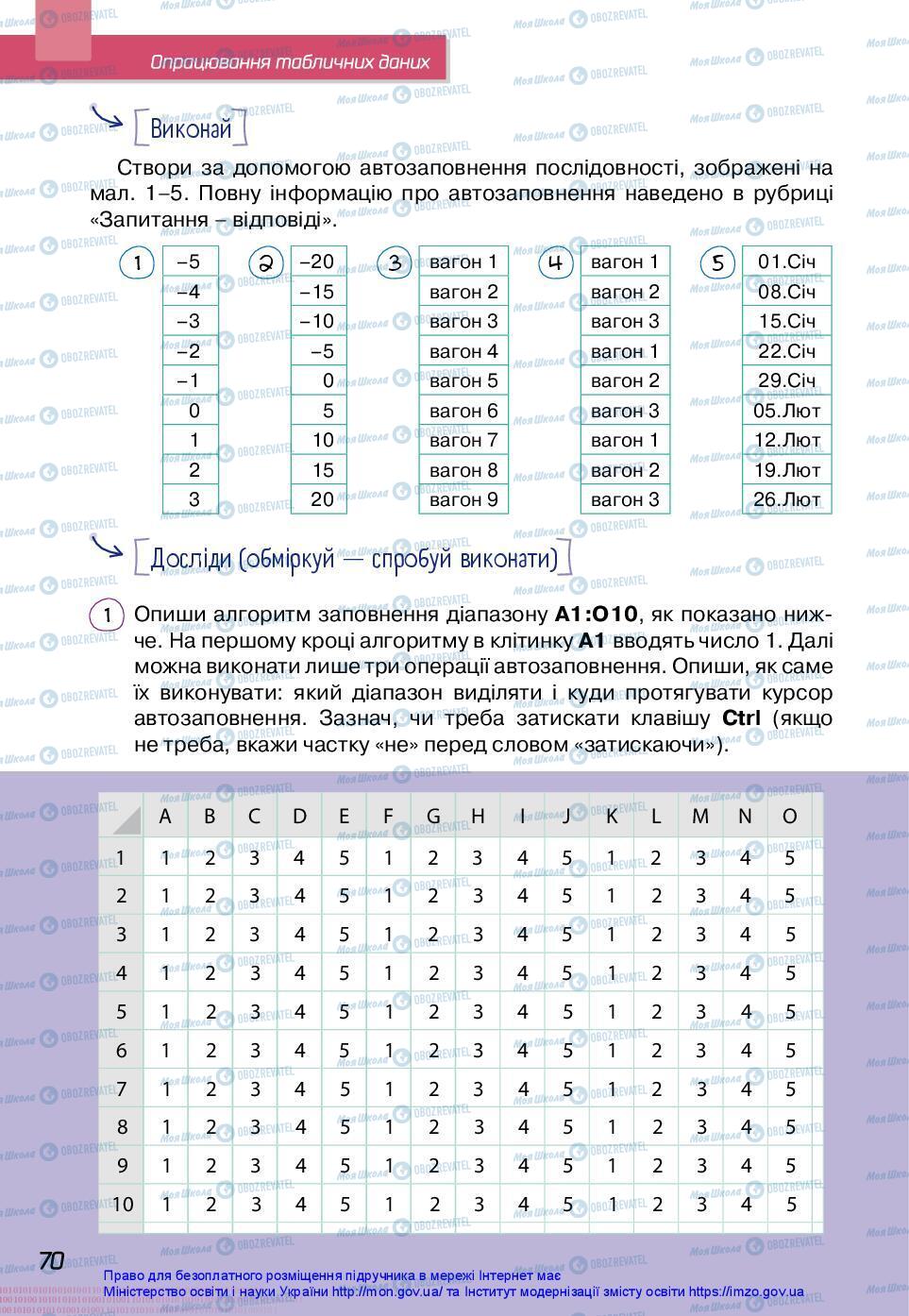 Підручники Інформатика 7 клас сторінка 70