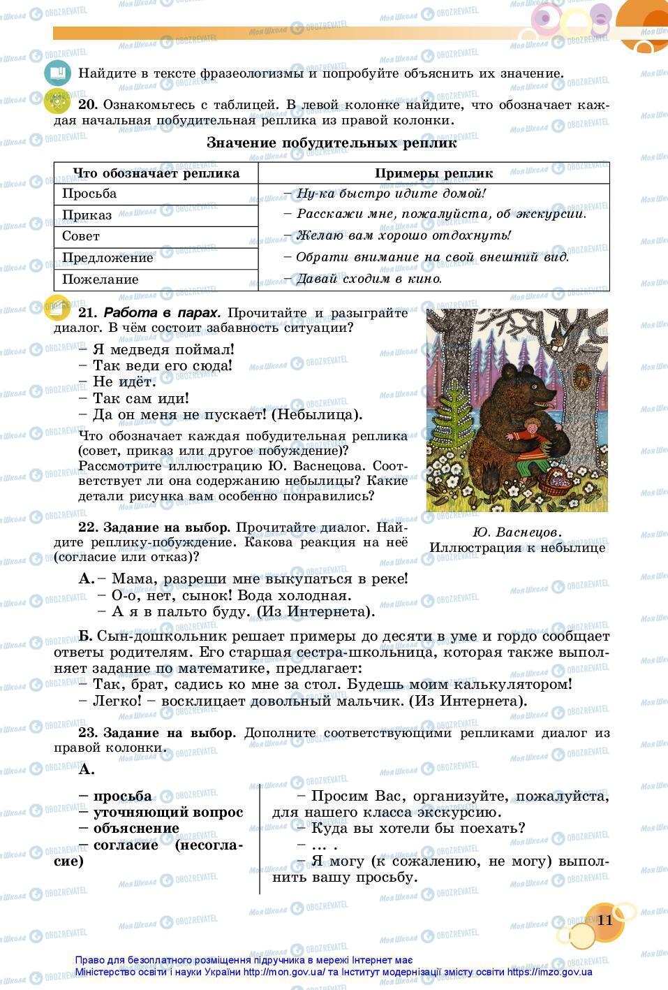 Підручники Російська мова 7 клас сторінка 11