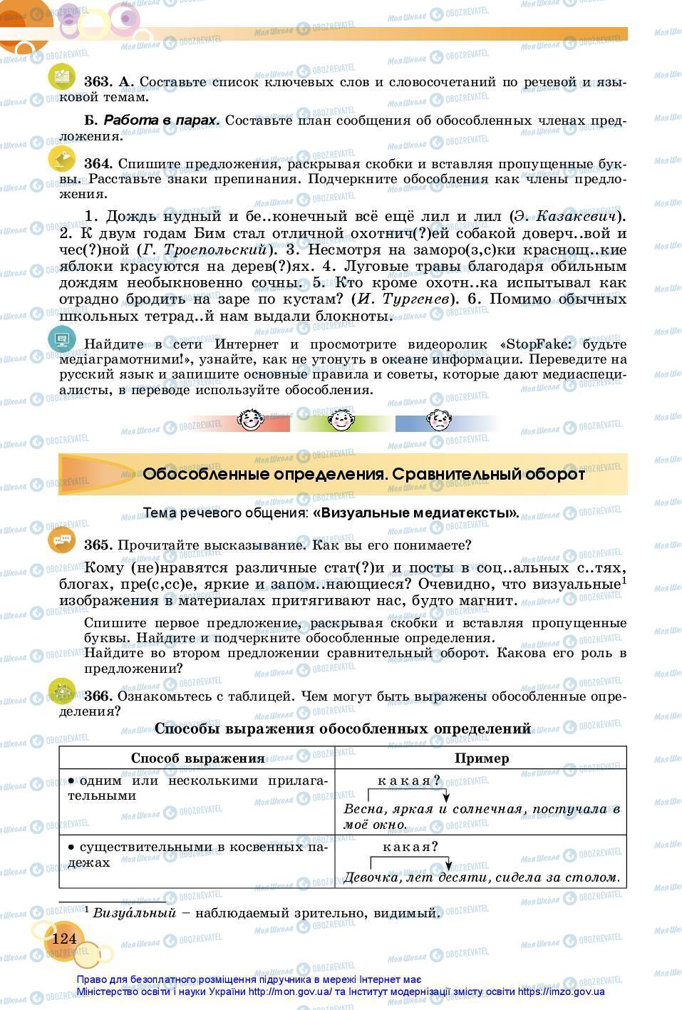 Учебники Русский язык 7 класс страница 124