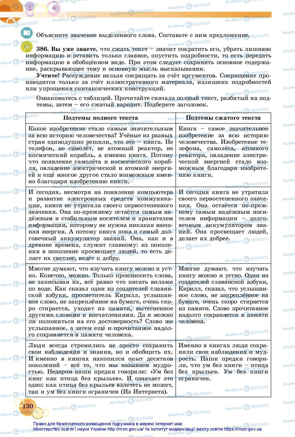 Підручники Російська мова 7 клас сторінка 130