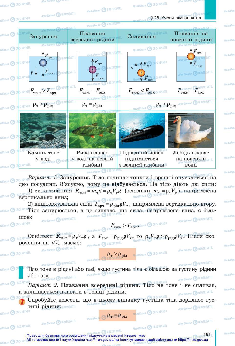 Учебники Физика 7 класс страница 181
