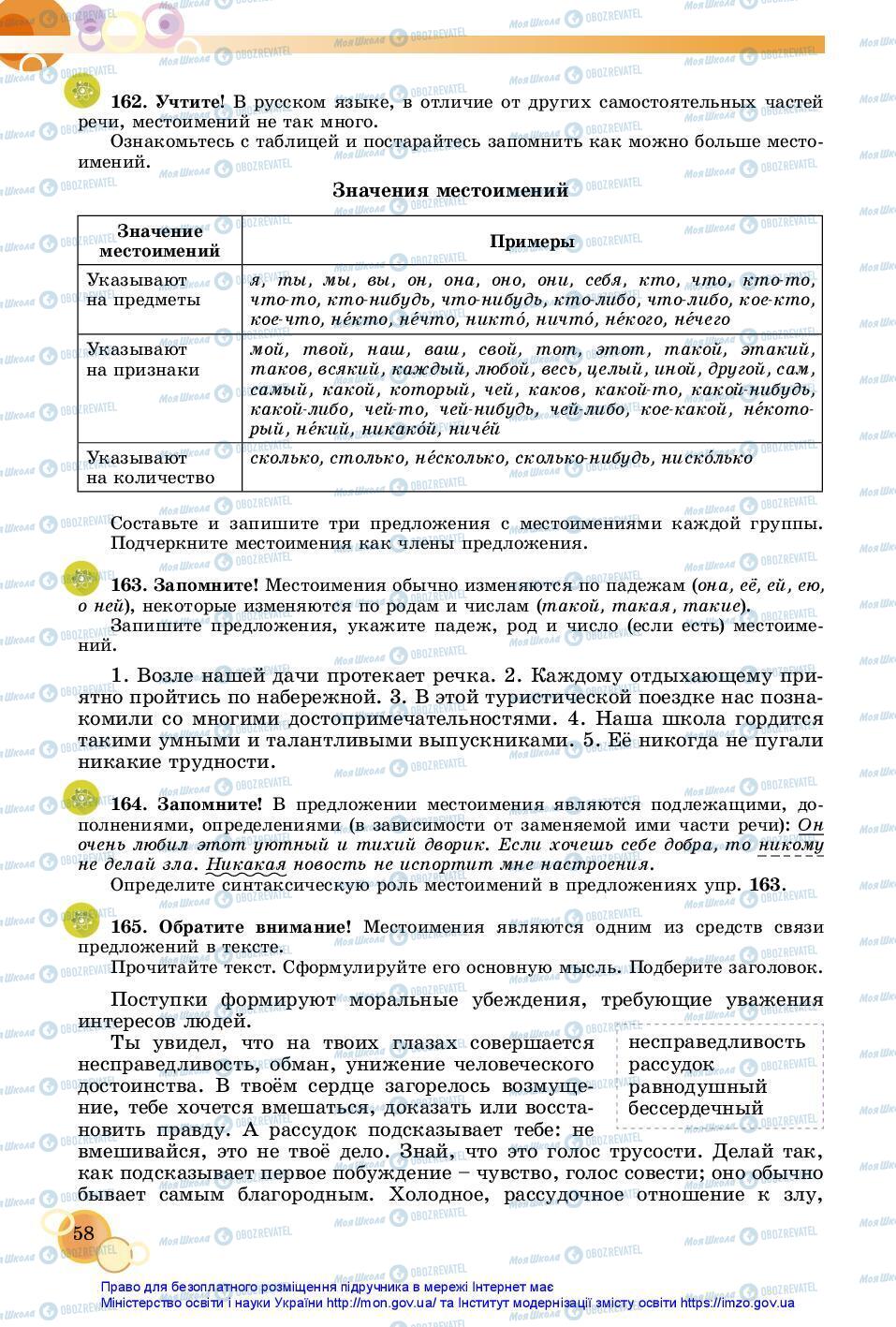 Учебники Русский язык 7 класс страница 58