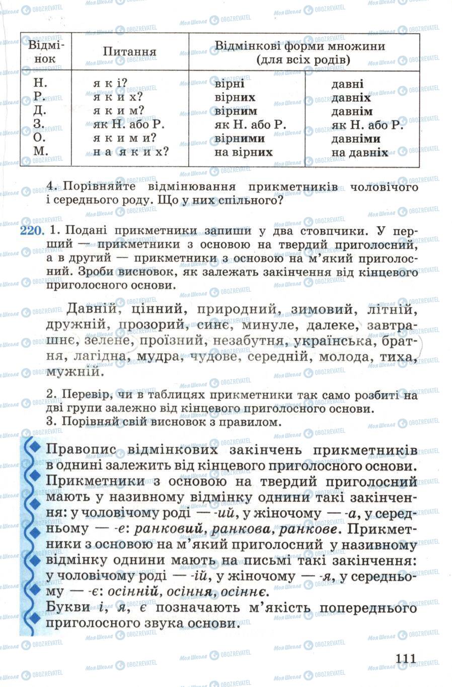 Підручники Українська мова 4 клас сторінка 111