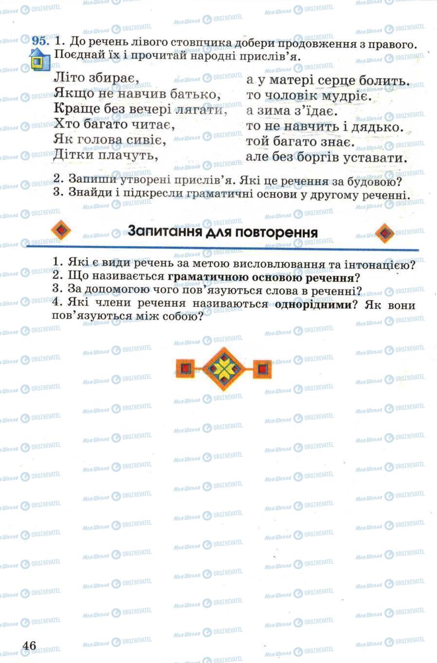 Підручники Українська мова 4 клас сторінка 46