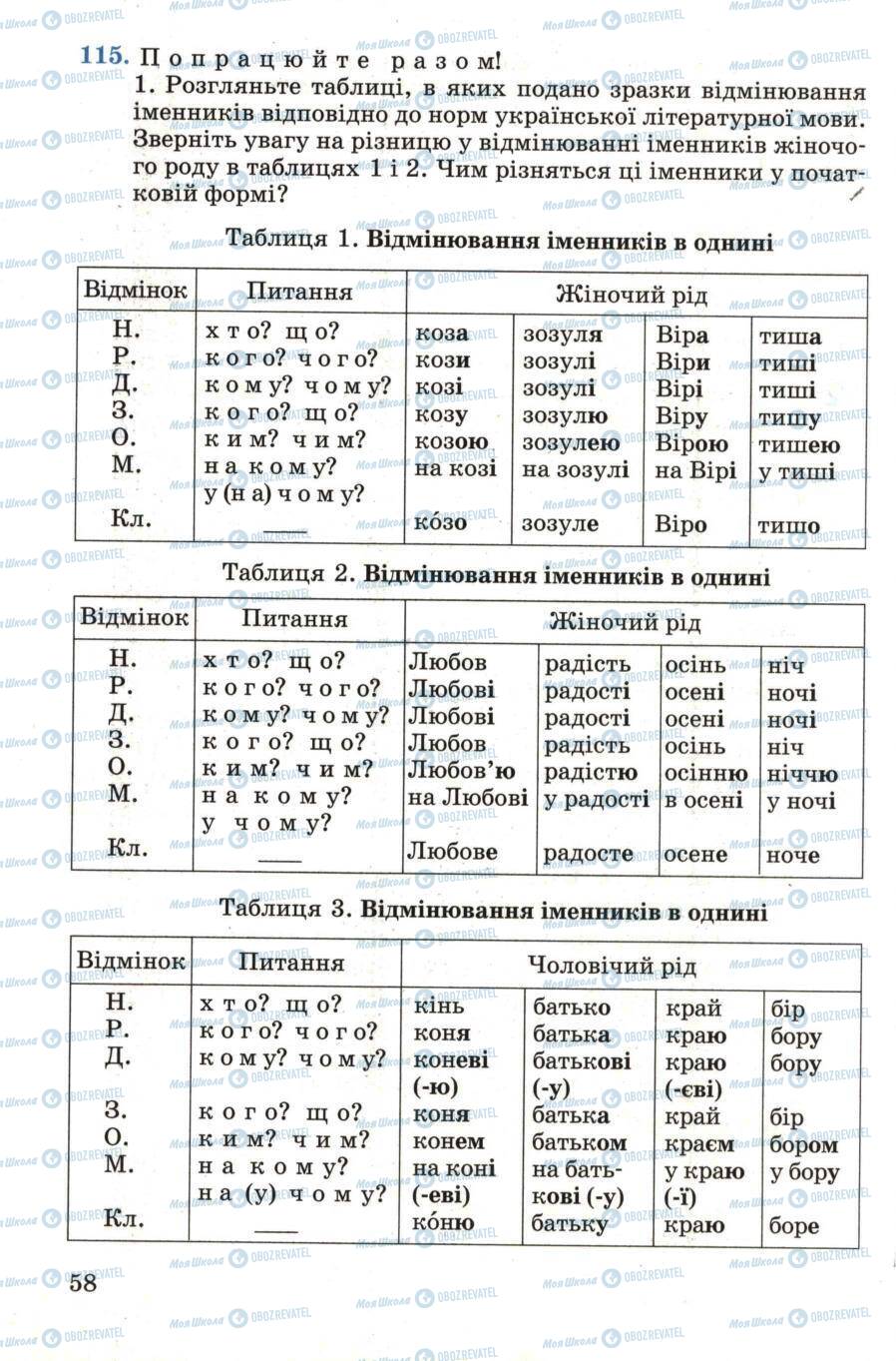 Учебники Укр мова 4 класс страница 58