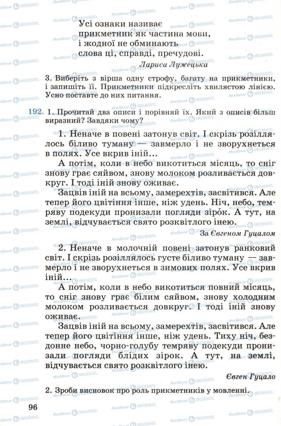 Підручники Українська мова 4 клас сторінка 96