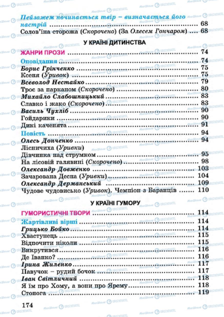 Учебники Укр лит 4 класс страница 174