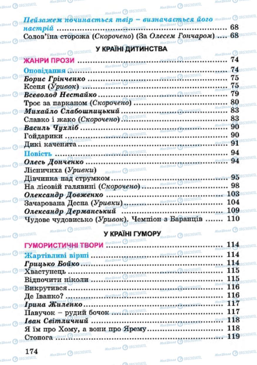Підручники Українська література 4 клас сторінка 174