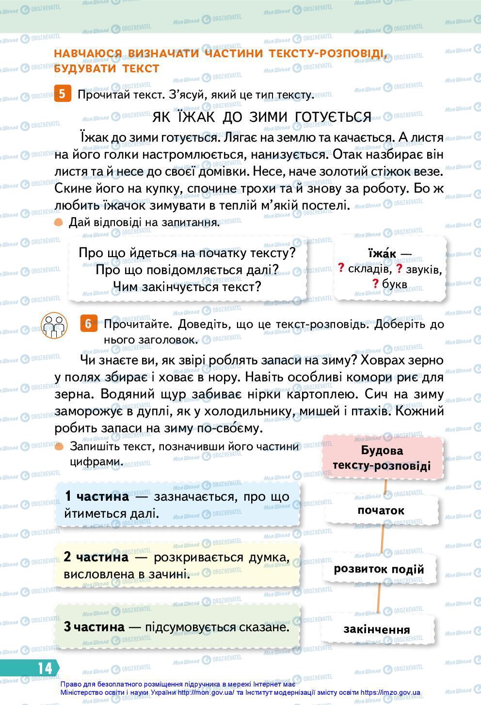 Підручники Українська мова 3 клас сторінка 14