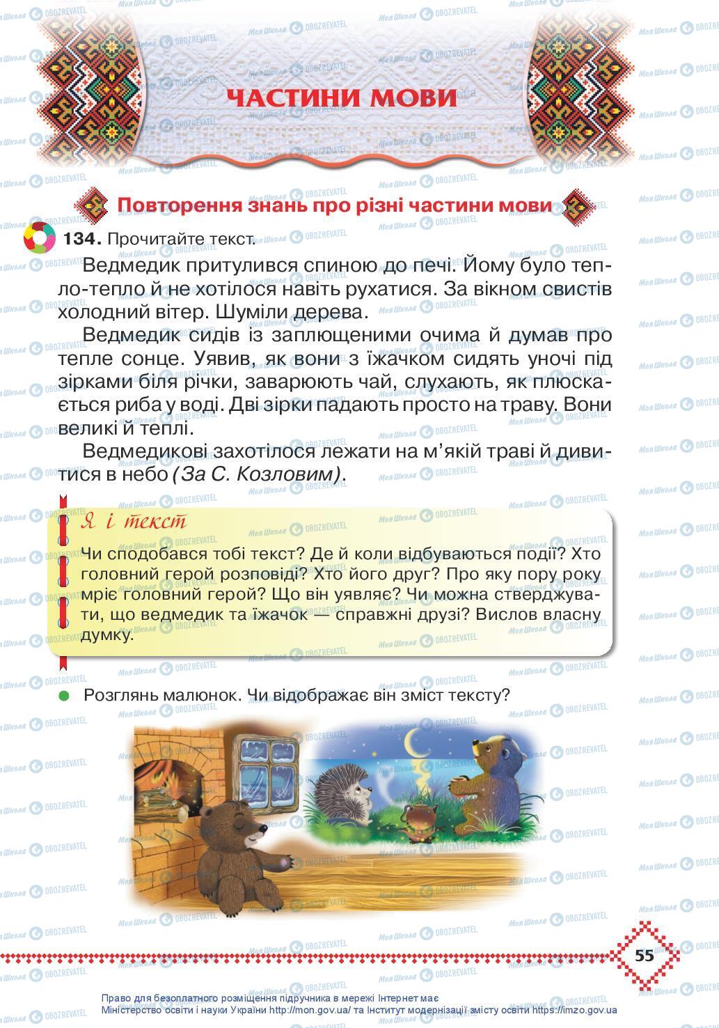 Підручники Українська мова 3 клас сторінка 55