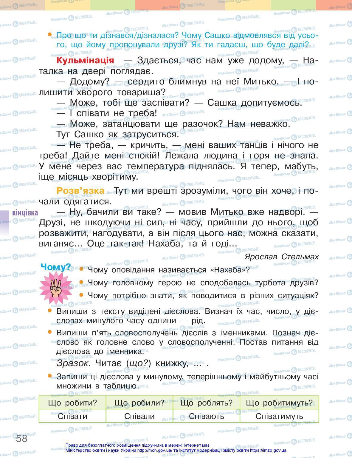 Учебники Укр мова 3 класс страница 58