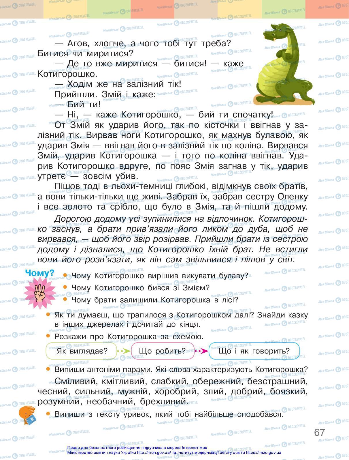 Підручники Українська мова 3 клас сторінка 67