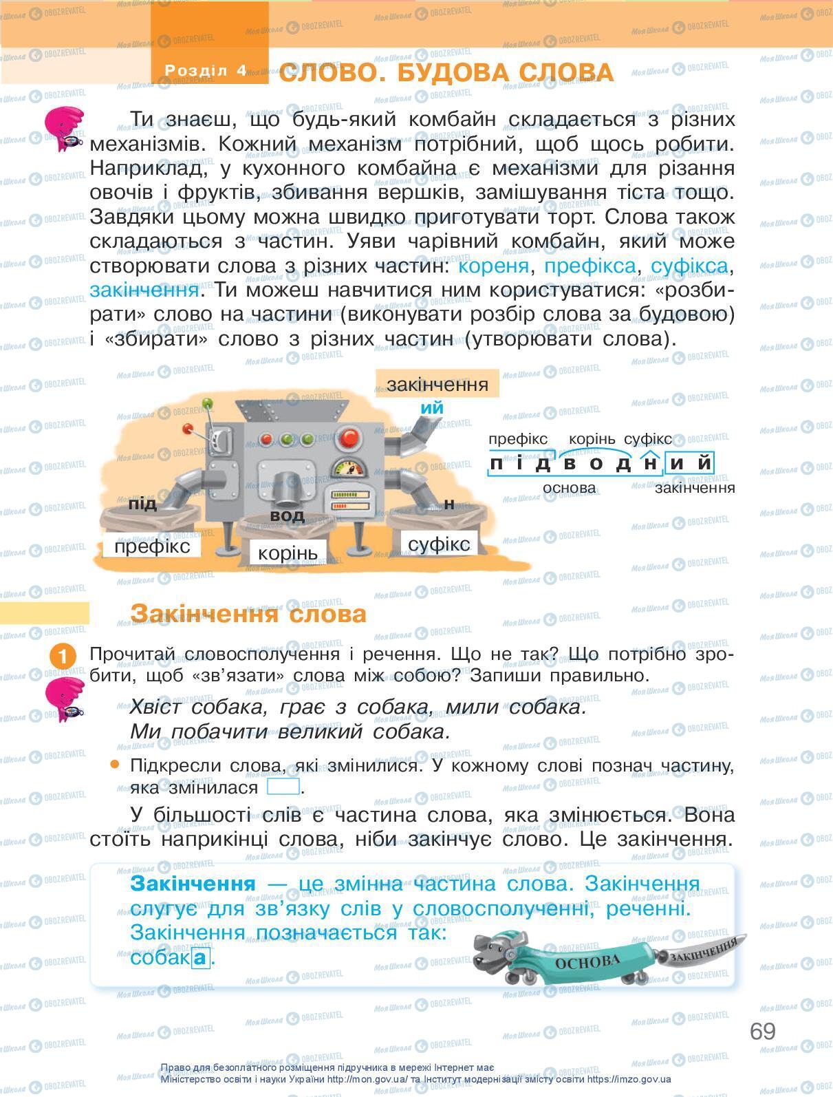 Підручники Українська мова 3 клас сторінка 69